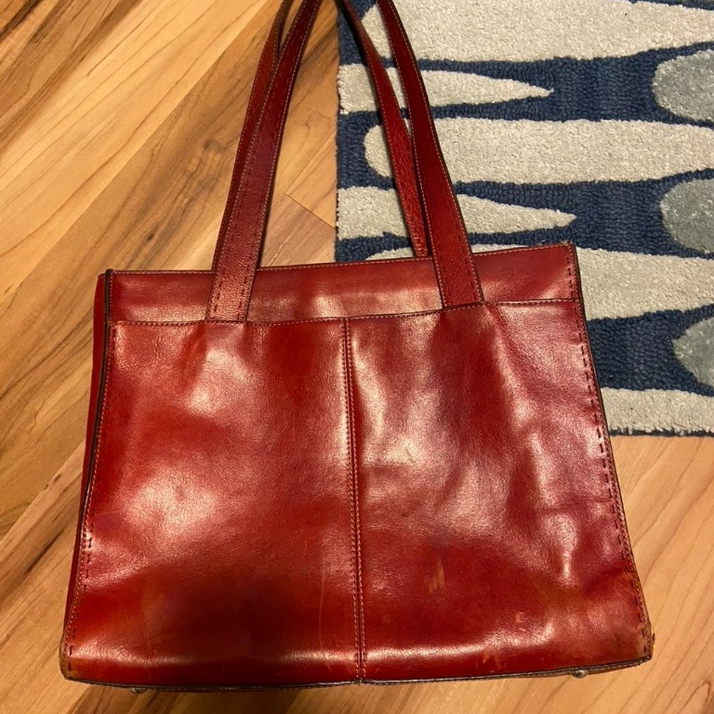 Red Leather Fossil Tote bag